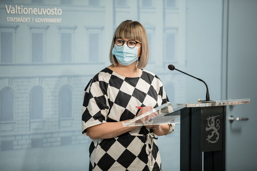 Minister of Social Affairs and Health, Aino Kaisa Pekonen (Left Alliance). Photo: Jussi Toivanen/Vnk.