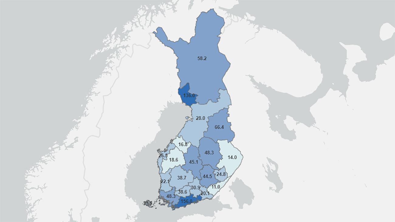 Finland-map-incidence-cases-21-April-2020